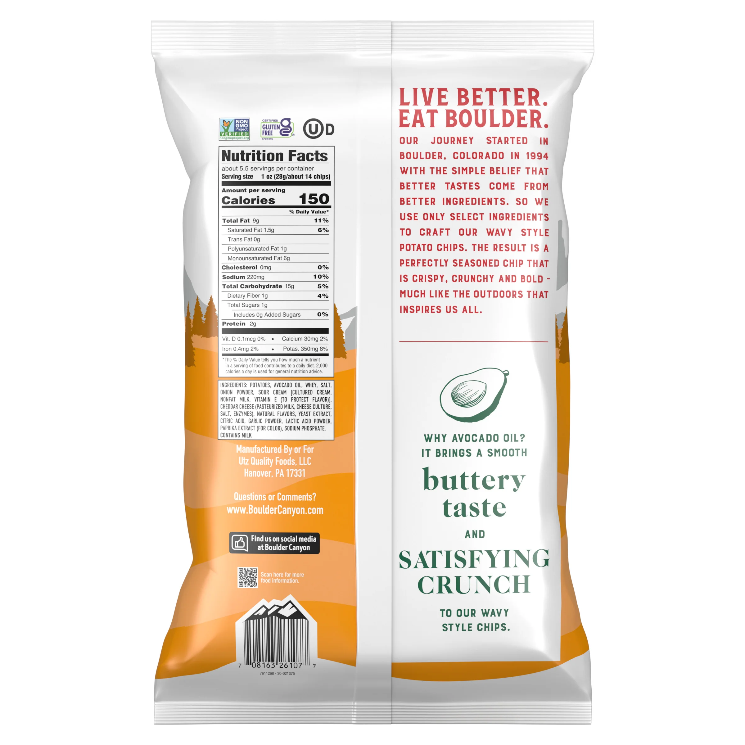 Boulder Canyon Wavy Cheddar Sour Cream Potato Chips - Image 8