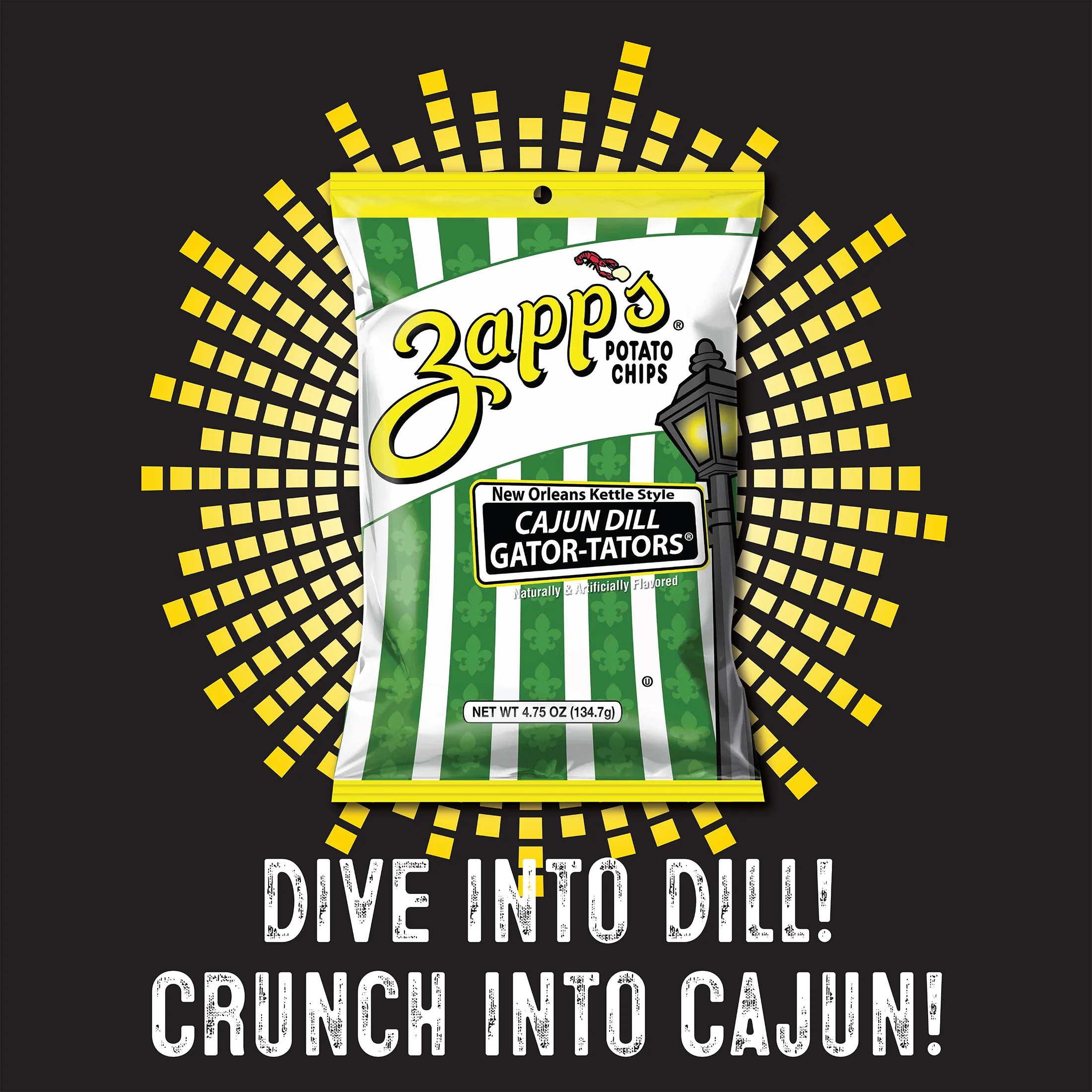 Zapp's Kettle Potato Chips Cajun Dill Gator-tator - Image 4