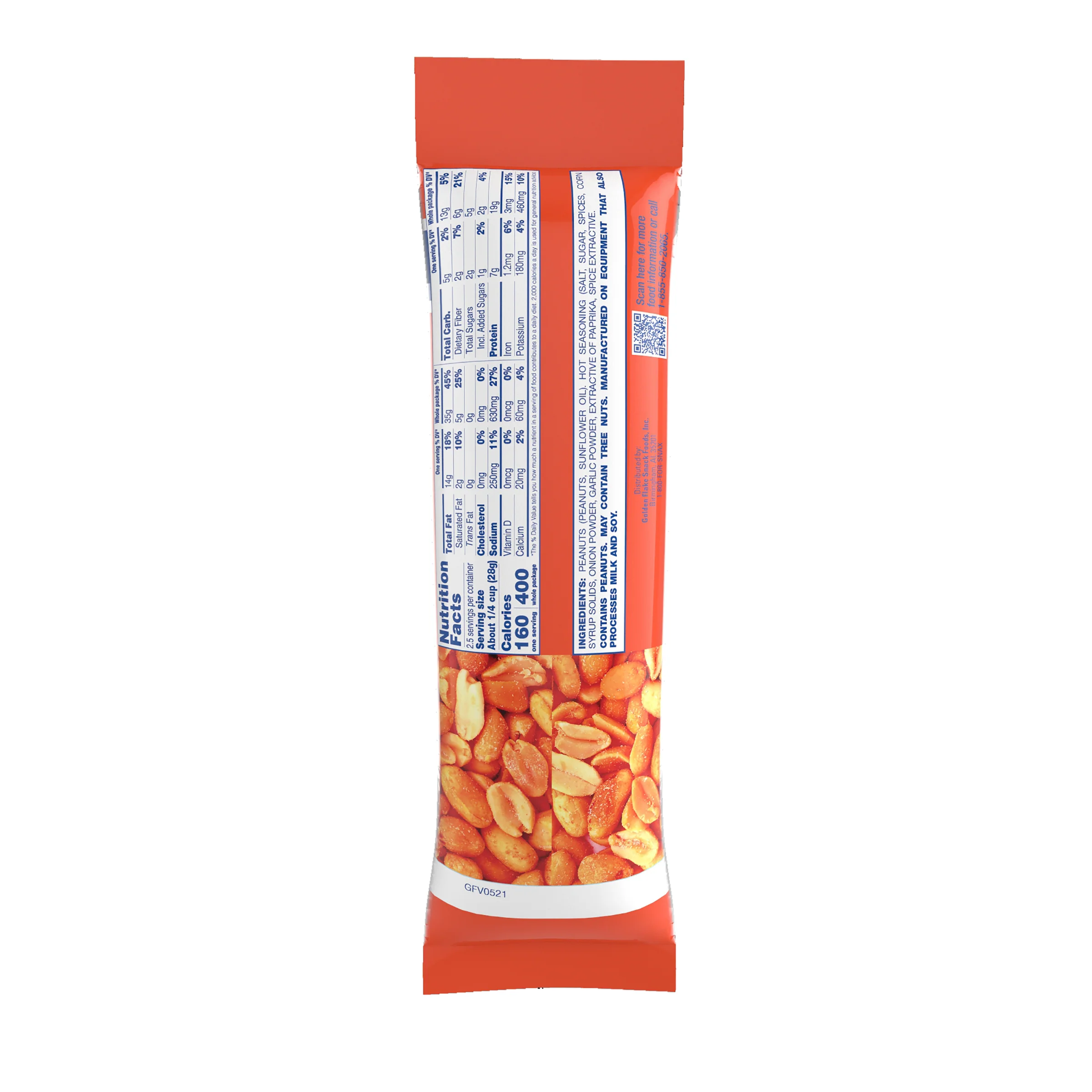 Golden Flake Hot & Spicy Peanuts – Bold Southern Heat (2.5oz Bags) - Image 4