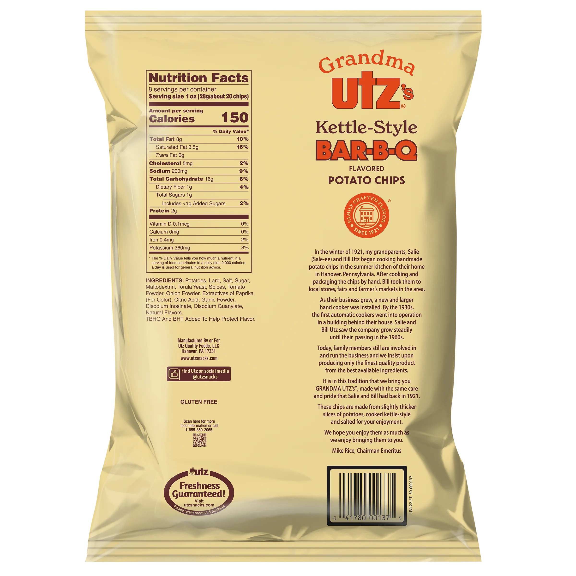Grandma Utz Kettle-Style Potato Chips BBQ - Image 6