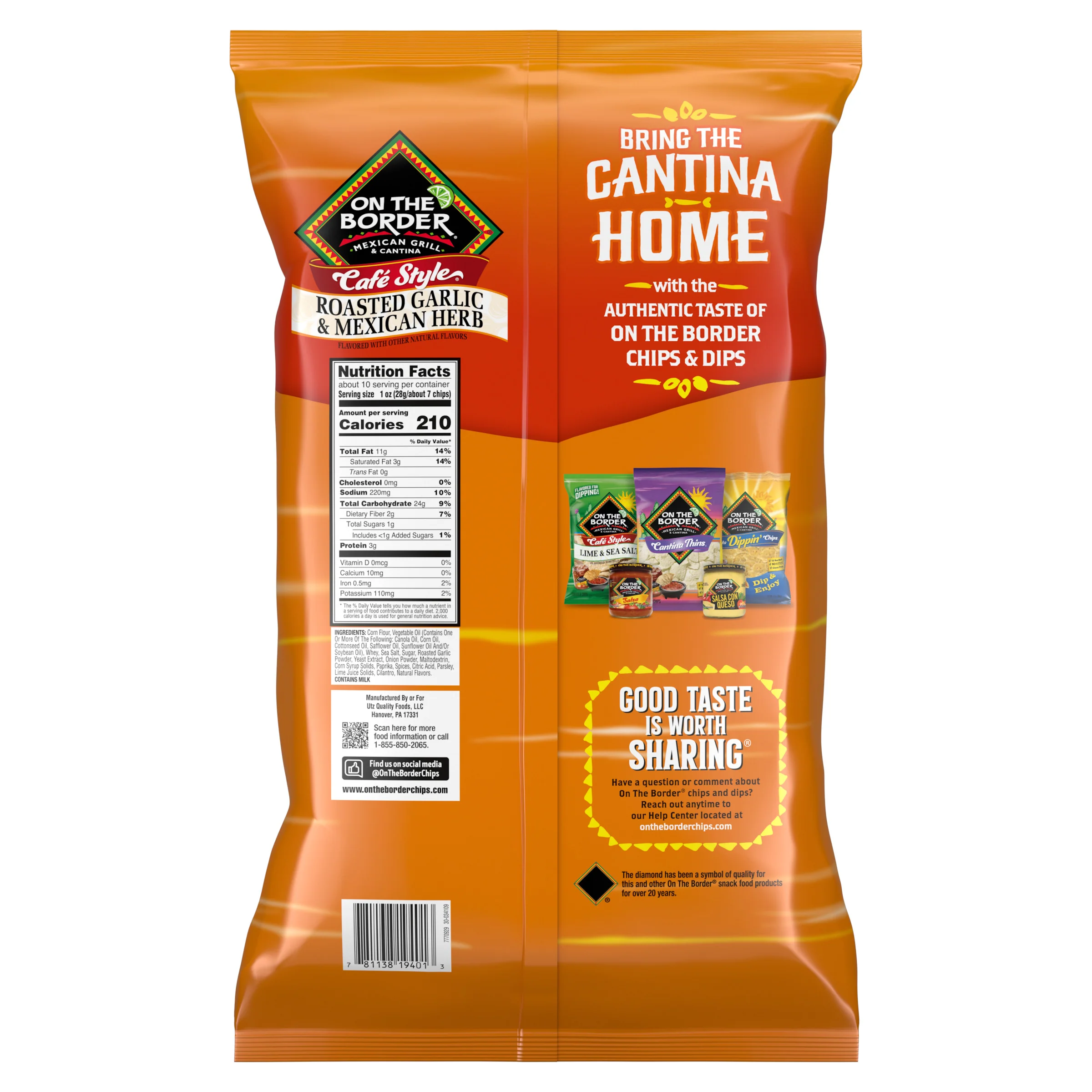 On The Border Roasted Garlic & Mexican Herb Tortilla Chips - Image 6