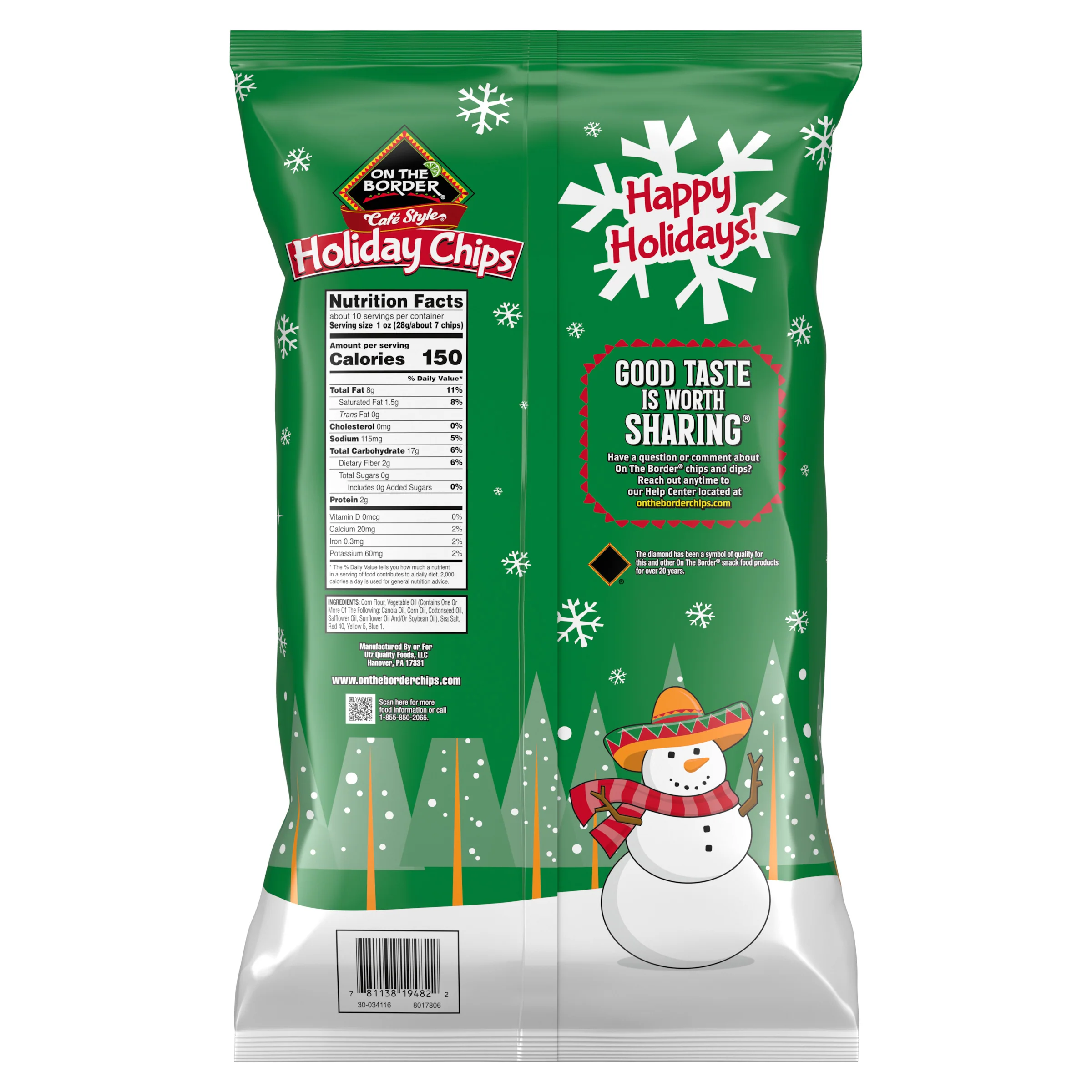 On The Border® Café Style Holiday Chips – Red & Green Tortilla Chips - Image 5
