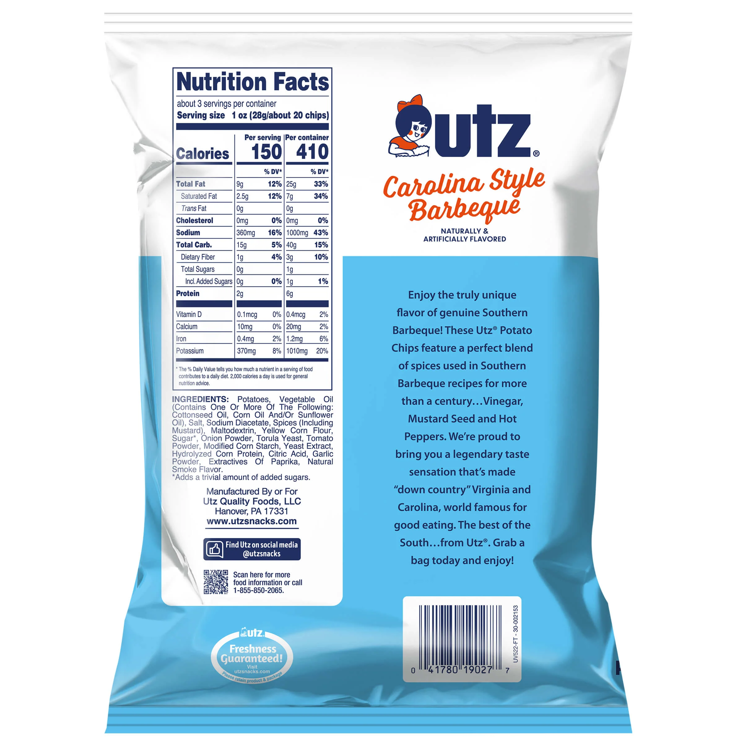 Utz Carolina Barbeque Potato Chips - Image 7