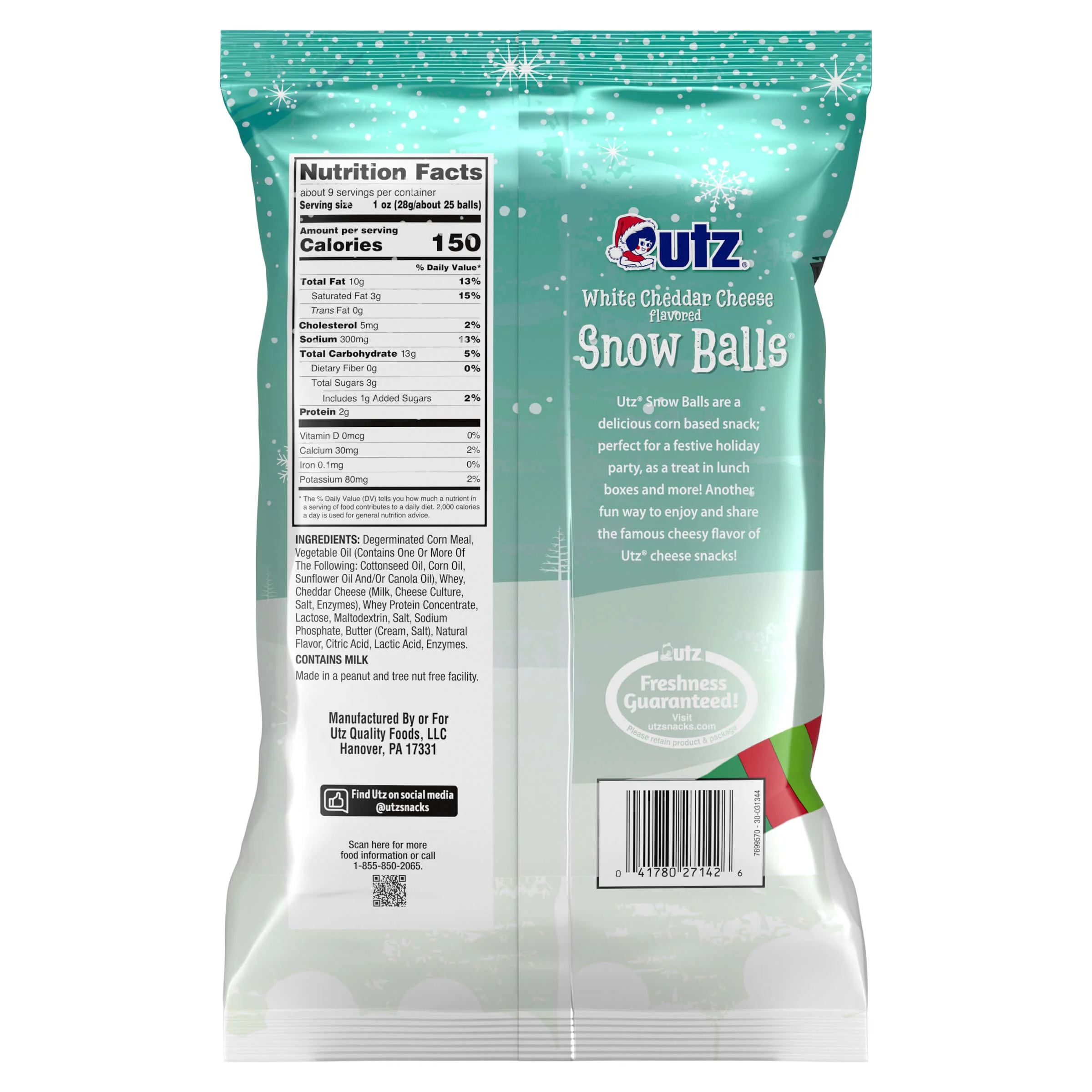 Utz Cheese Balls White Cheddar Snowballs - Image 4