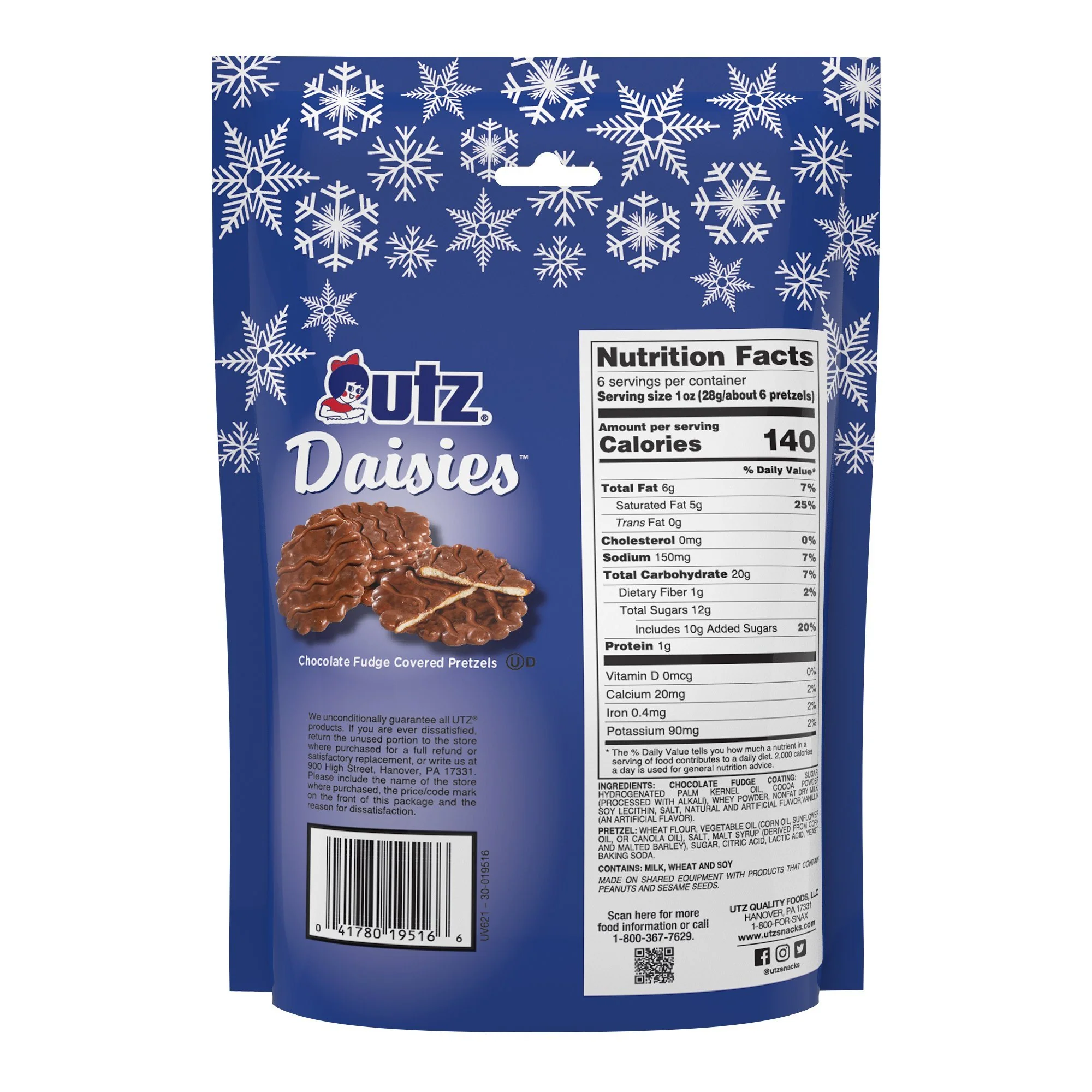 Utz Holiday Chocolate Fudge Covered Pretzel Daisies - Image 4
