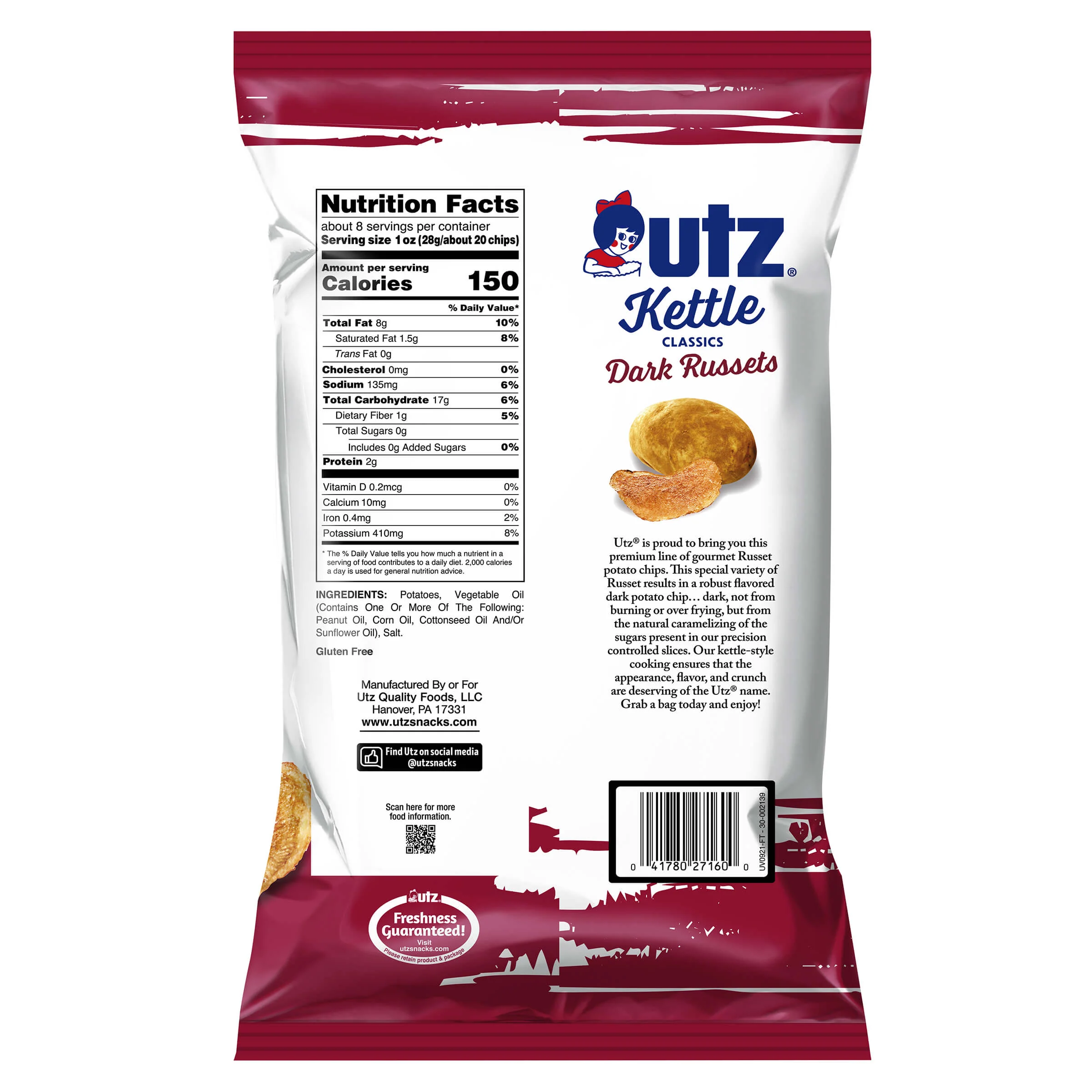 Utz Kettle Classics Potato Chips Dark Russets - Image 5