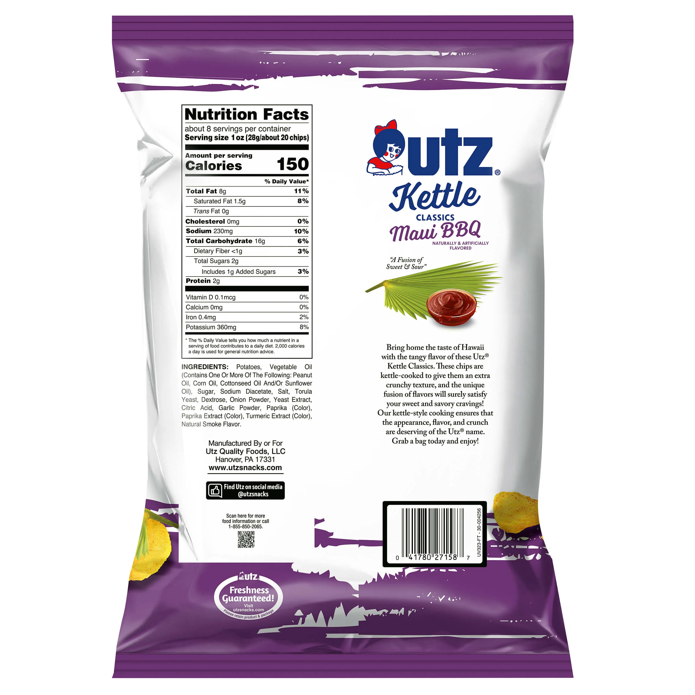 Utz Kettle Classics Potato Chips Maui BBQ - Image 6