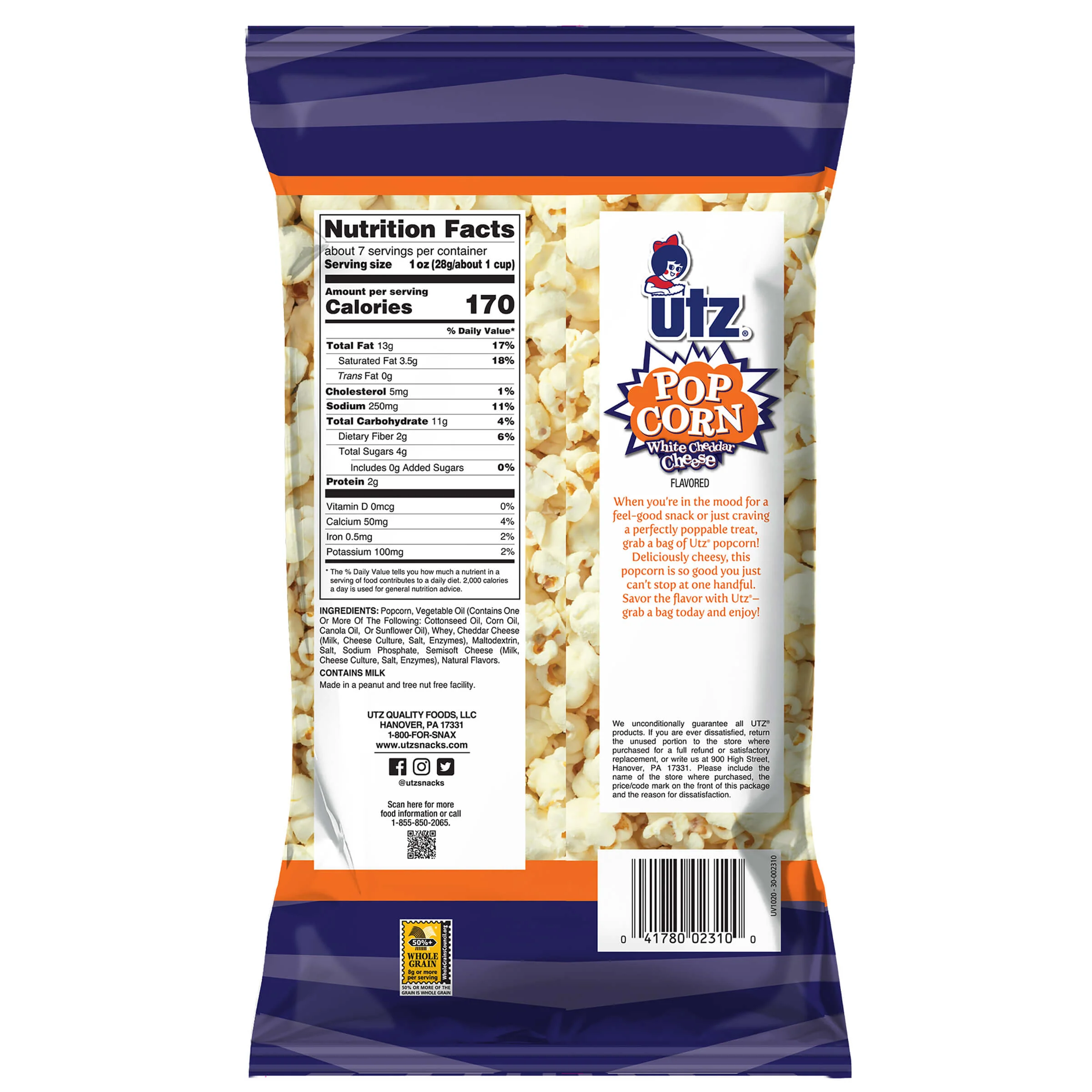 Utz Popcorn White Cheddar Cheese - Image 6