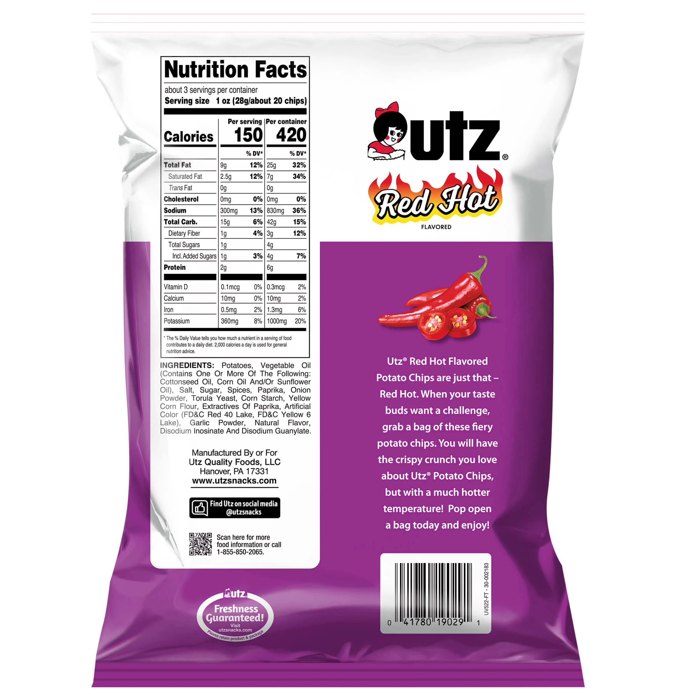 Utz Red Hot Potato Chips - Image 8